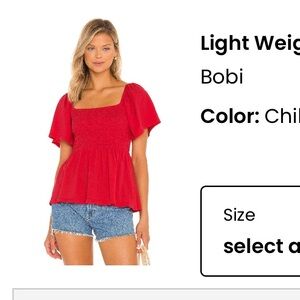 Bobi Light Weight Jersey Top in Chili